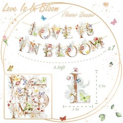 Love is in Bloom Banner, Wildflower and Butterfly Bridal Shower Decorations, …