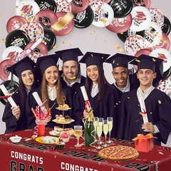 2026 Graduation Party Tablecloth – Maroon Plastic Decor for Celebration Banner