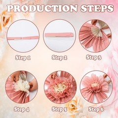 6 Pcs 31.5″ 24″ Pink Giant Paper Flowers Decorations for Wall Extra Large Pin…