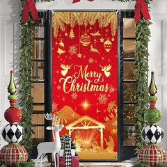 Nativity Christmas Door Cover, Christmas Door Decorations Door Banner Porch S…