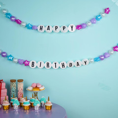 Giant Friendship Bracelet Banner DIY Customizable Birthday Garland with Foam Cir
