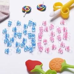 150 Mini Acrylic Pacifiers 0.86 Inch Bulk Pink and Blue for Gender Reveal Party