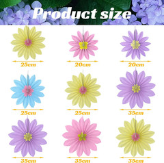 9 PCS Pastel Birthday Decorations, Yellow,Pink and Purple Sunflower Paper Fans D