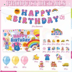 Rachell Teacher Birthday Party Decorations – 52 Pcs Cartoon English Teacher B…