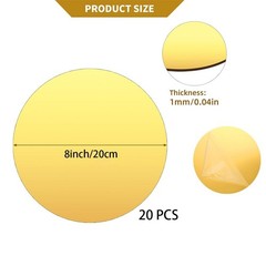20 PCS 8 Inch Gold Round Acrylic Mirror Centerpieces Tray Candle Plate