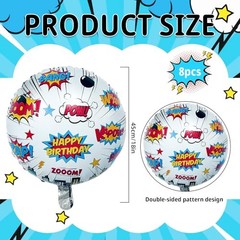 Superhero Birthday Decorations, 8Pcs Superhero Foil Balloons 18 Inches Hero