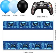 34 Pieces Gamer Birthday Decorations Video Game Party Supplies Set Including Hap