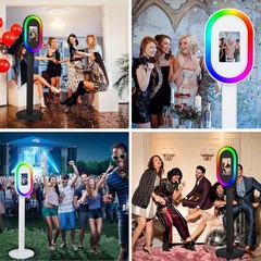 Photo Booth Stand RGB Ring Light for 10.2″-13″ iPad Wedding Party Rental Events