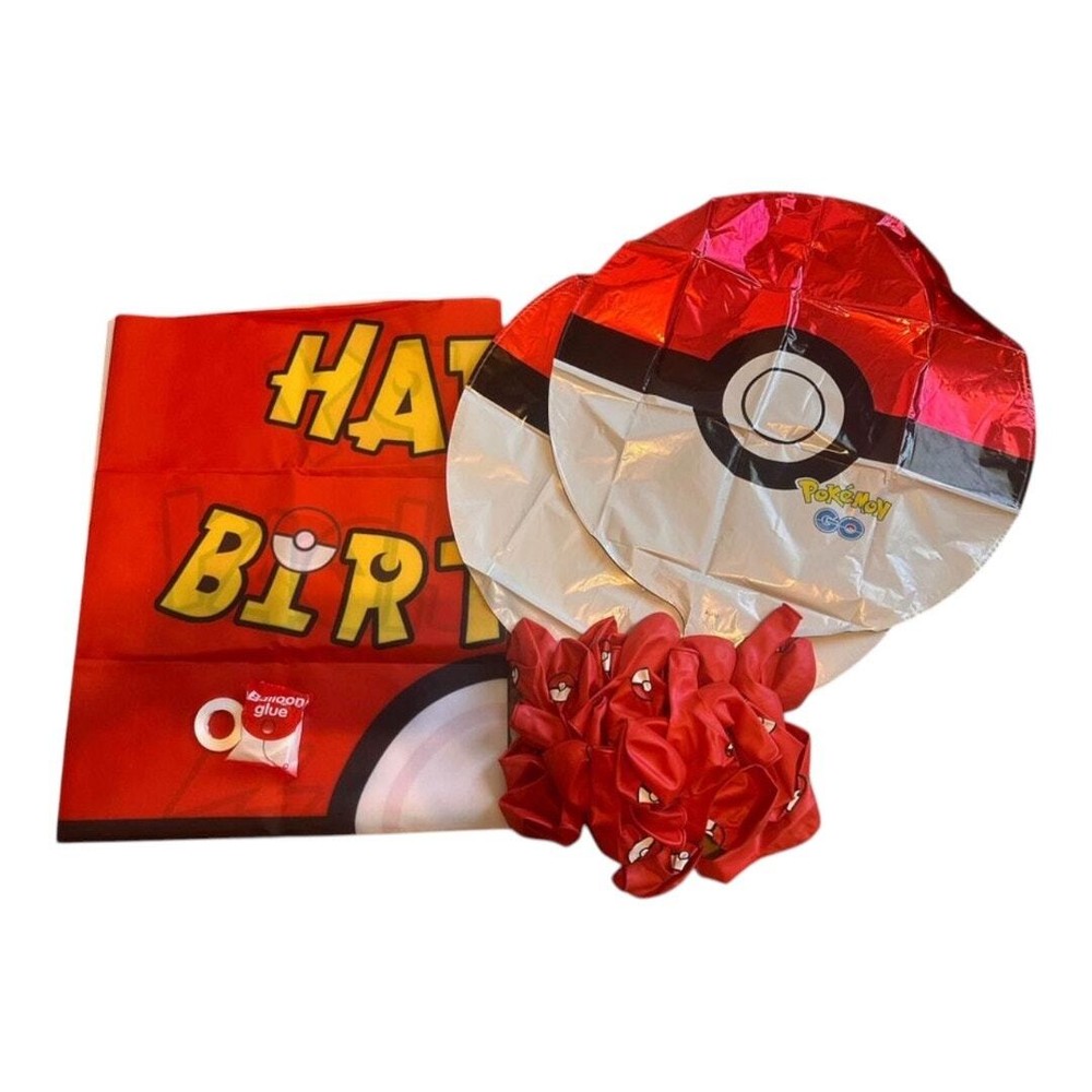 Pokemon Birthday Ballons & Banner Set