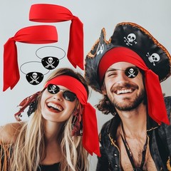 Pirate Costume Accessories Set for Adults Black Headband Eye Patch Halloween