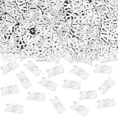 Silver 2026 Confetti Graduation Glitter Grad Table Scatters Class Party