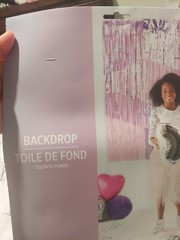 BIRTHDAY Luminous IRIDESCENT FOIL FRINGE BACKDROP (1) Birthday Party 4ft x 3ft