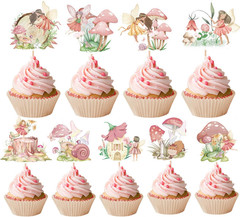 Fairy Cupcake Toppers, 36PCS Fairy First Birthday Decorations, Chic Baby Shower