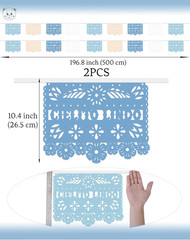 Cielito Lindo Party Decorations – 2 PCS Blue Cielito Lindo Papel Picado Banners,