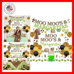Moo Moos and Margaritas Birthday Decorations for Women Female, Margarita Back…