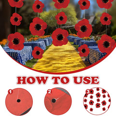 20 Pcs Wizard Themed Party Decorations Red Poppy Flowers Hanging Garlands, Red F