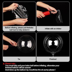 «45PCS 20 Inch Clear Bobo Balloons for Birthdays, Weddings, Baby Showers &