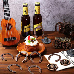 24 Pcs Western Theme Party Decorations Mini Horseshoes Wagon Wheel Crafts Wester