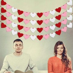 Romantic Red Pink White Heart Banner for Weddings & Valentine’s Celebrations