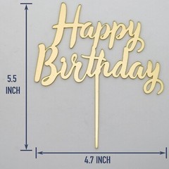 Thicken Mirror Acrylic Happy Birthday Cake Toppers, Happy Birthday Sign for G…
