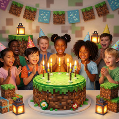 Gamer Birthday Cake Torch Candles | Video Game Happy Birthday Party Decorations