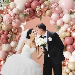 Blush Pink Nude Balloon Arch Kit, 148Pcs Dusty Pink Pastel Pink Brown White S…