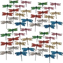 Sparkling Dragonfly Clip On Ornaments – 48pc 4″ Metallic Craft Embellishments