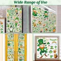 336 PCS St Patricks Day Window Clings, 9 Sheets Patrick’s 9 inches, Green