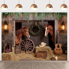 Western Backdrop 10x8ft Cowboy Party Decorations Wild West Rodeo Themed Banner,,