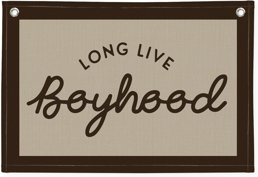 Long Live Boyhood Banner, Boy Nursery Decor, Canvas Banner Wall Hanging Flag Dec