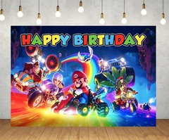 Popular movies Super Mario Birthday Party Backdrop Banner Background Decorations