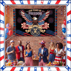 Tegeme 250 Anniversary Decoration, 6.07 x 3.61 ft American x