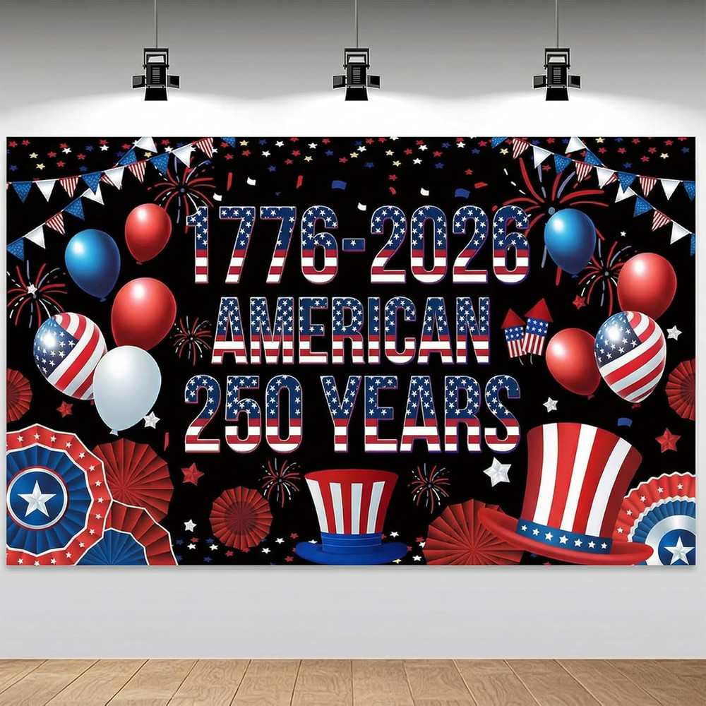250 Anniversary USA Backdrop Banner Patriotic Decorations Photography Background