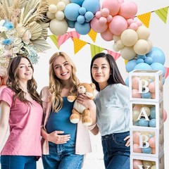 176-Piece Pink Blue Balloon Arch Kit for Elegant Gender Reveal Celebrations