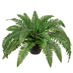 Fake Fern Potted Plant Artificial Boston Ferns in Pot 35 Leaves Large, Green