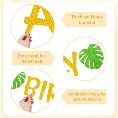 Hawaiian Birthday Party Decorations, 3 Pcs Tropical Hibiscus and Palm Leaf Ha…