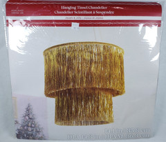 2 Tier Fringe Tinsel Chandelier Gold Foil Party Disco Ball Decor Christmas