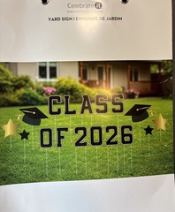 Graduation Yard Sign Class of 2026 Black & Gold 38 Pcs Celebrate It New