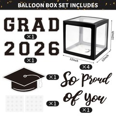 89PCS Black & Gold Graduation Party Decorations – Balloons, Boxes, Backdrop & Mo