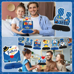 12 Pcs Honeycomb Centerpieces Father’S Day Party Table Centerpieces Decoration B