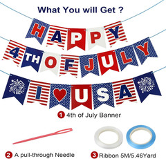 4Th July Banner Party In The USA 250Th Anniversary Fourth Of July Decorations