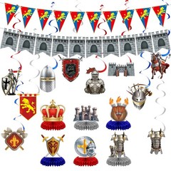 18 Pcs Medieval Knight Party Decorations Castle Table Topper Medieval Whirls …