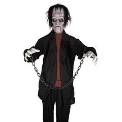 ANIMATED FRANKIE MONSTER PROP Halloween Decoration Party 6ft Scary Sound Horror
