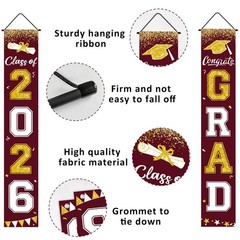 Graduation Decorations 2026, Maroon and Gold Door Porch Signs, Graduation Ban…
