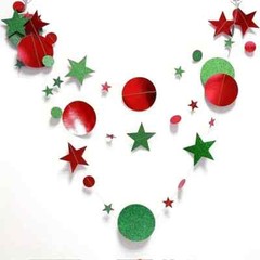 1Pc 13ft Glittering Red and Green Christmas Decoration Garland Banner