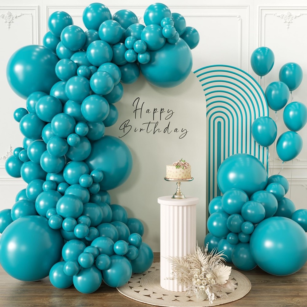 KALOR Retro Peacock Blue Balloons 110 Pcs Different Sizes 18 12 10 5 Inch Lat…