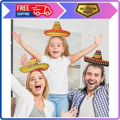 24 Pcs Cinco de Mayo Sombrero Headbands Mexican Fiesta Party Decorations Props