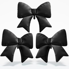 38 Inch Black Bow Foil Balloons, Large Black Mylar Bowknot Balloons Coquette …
