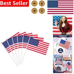 Small USA Flags on Stick 4th of July Decorations Outdoor 250th Anniversary