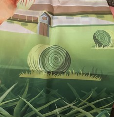 HAPPY BIRTHDAY Orange Farmer & Lamb Design Banner 40” X 50” Refer To Pictures